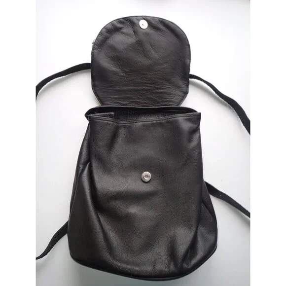 Harley Davidson Leather Back Pack Women Adjustable Shoulder Pebble Logo - Picture 3 of 6